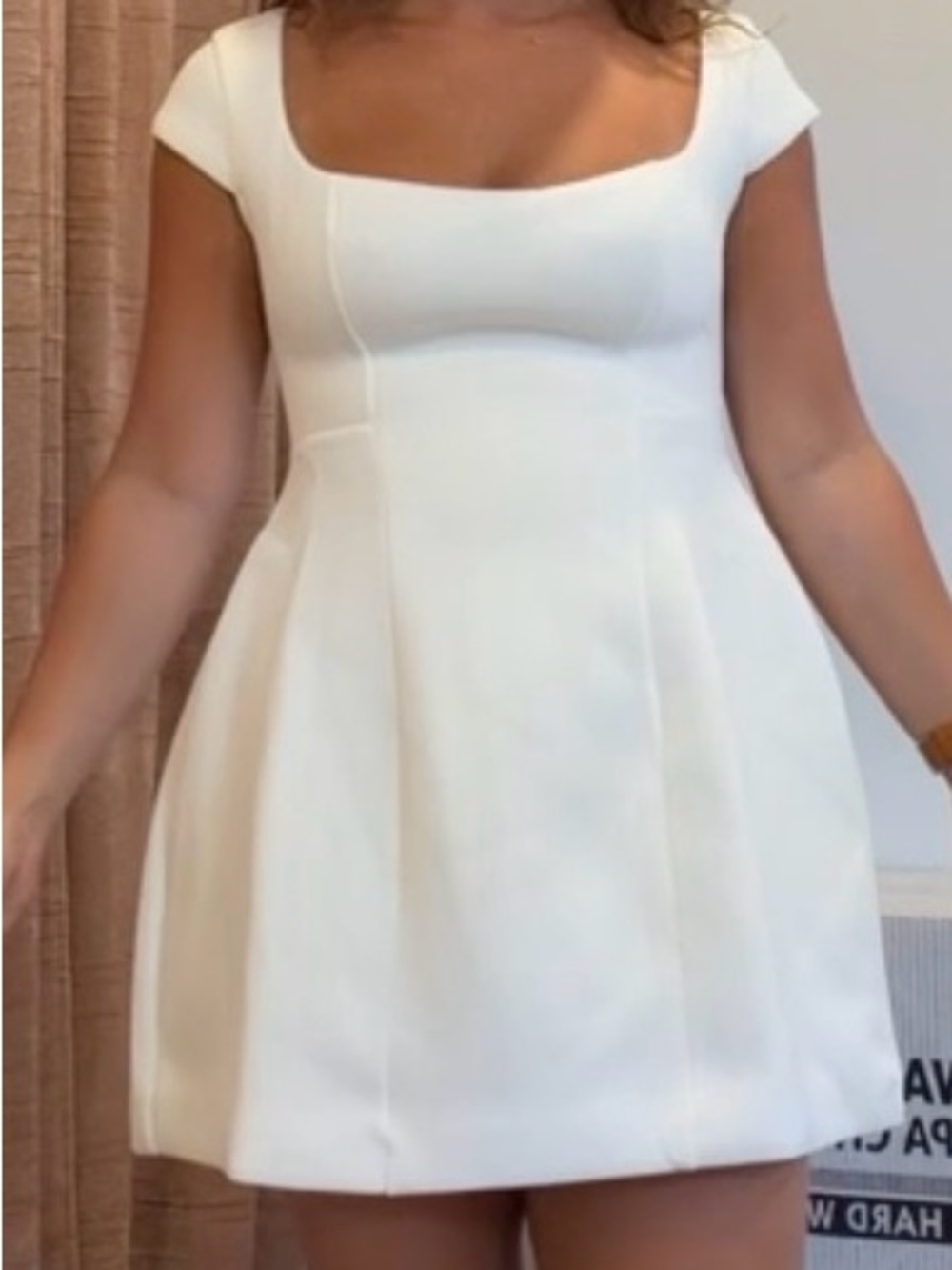 Fashion Nova White Square-Neck Mini Dress